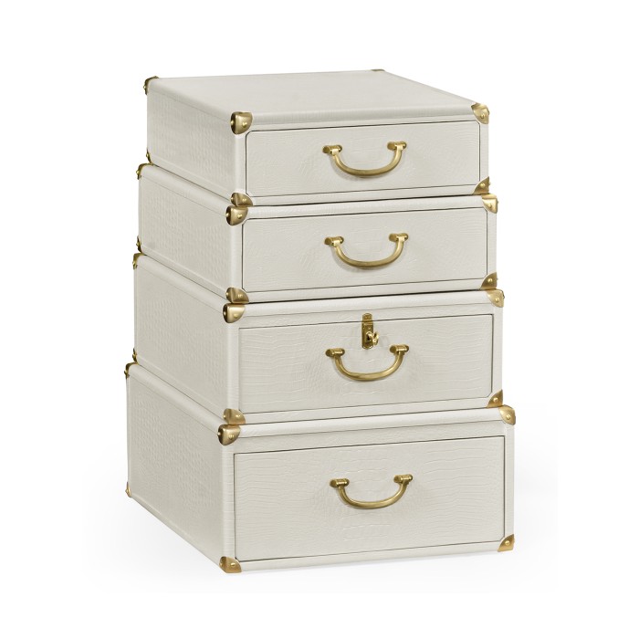 Great White faux Croc valise table