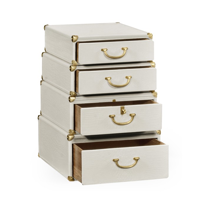 Great White faux Croc valise table