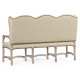 Three-seater bench in Limed Acacia, upholstered in MAZO