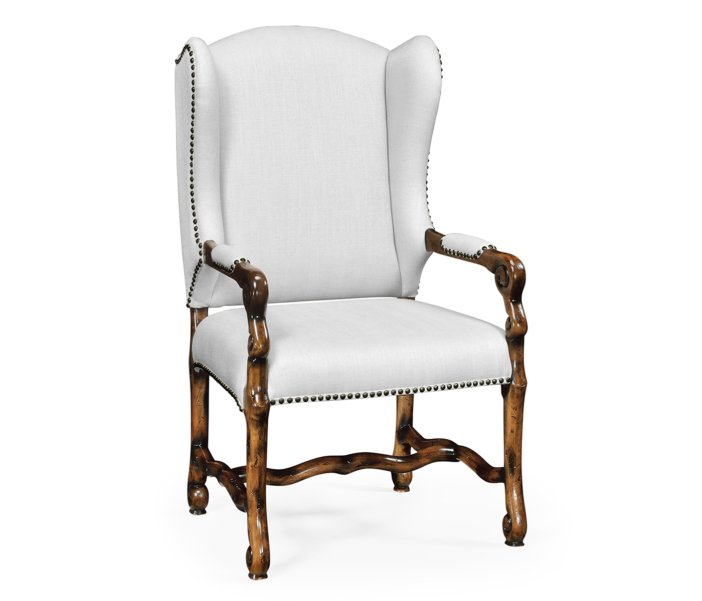 Upholstered Arm Chair in Rustic Walnut (COM)