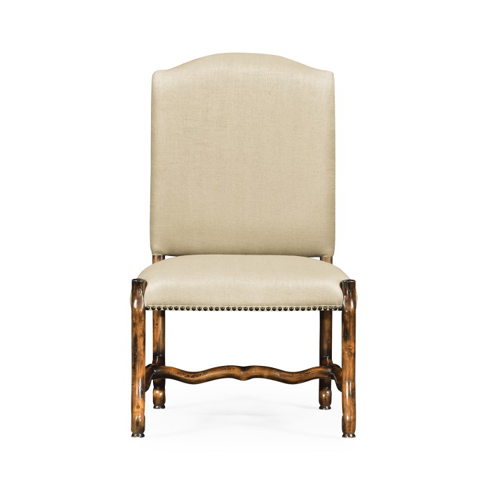 Upholstered side chair in Rustic Walnut