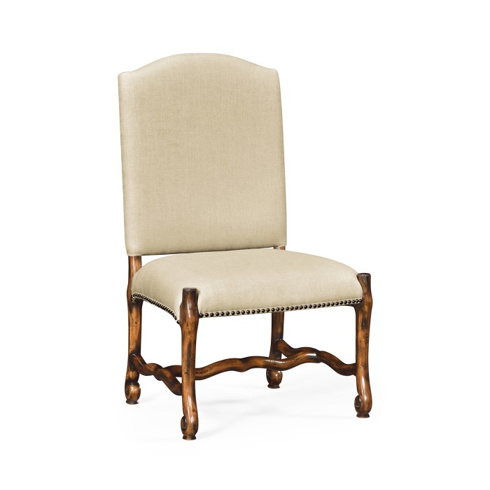Upholstered side chair in Rustic Walnut