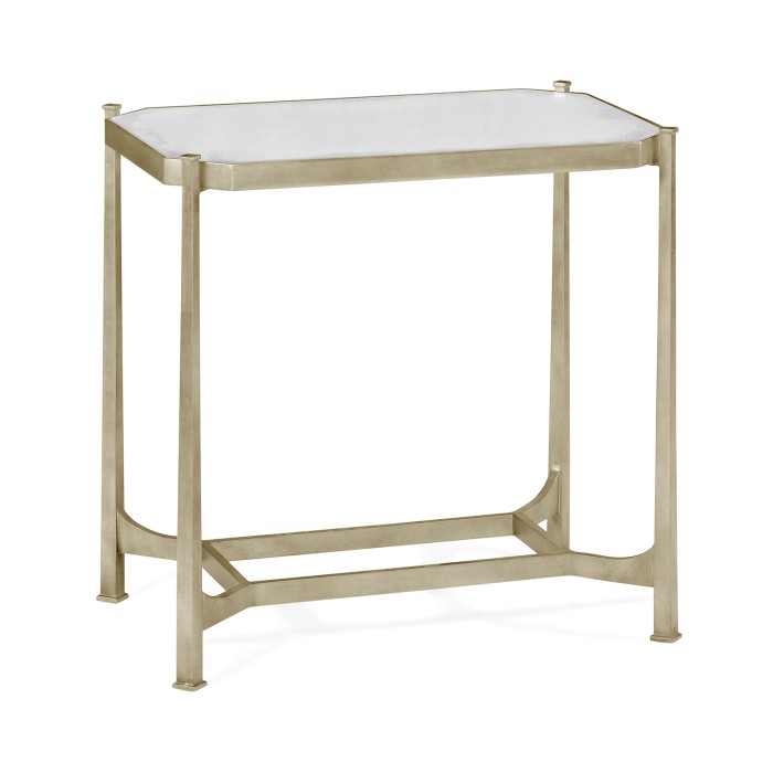 Silver rectangular side table