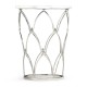 Feather Inlay & Stainless Steel Round Side Table