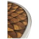 Feather Inlay & Stainless Steel Round Side Table