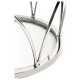 Feather Inlay & Stainless Steel Round Side Table