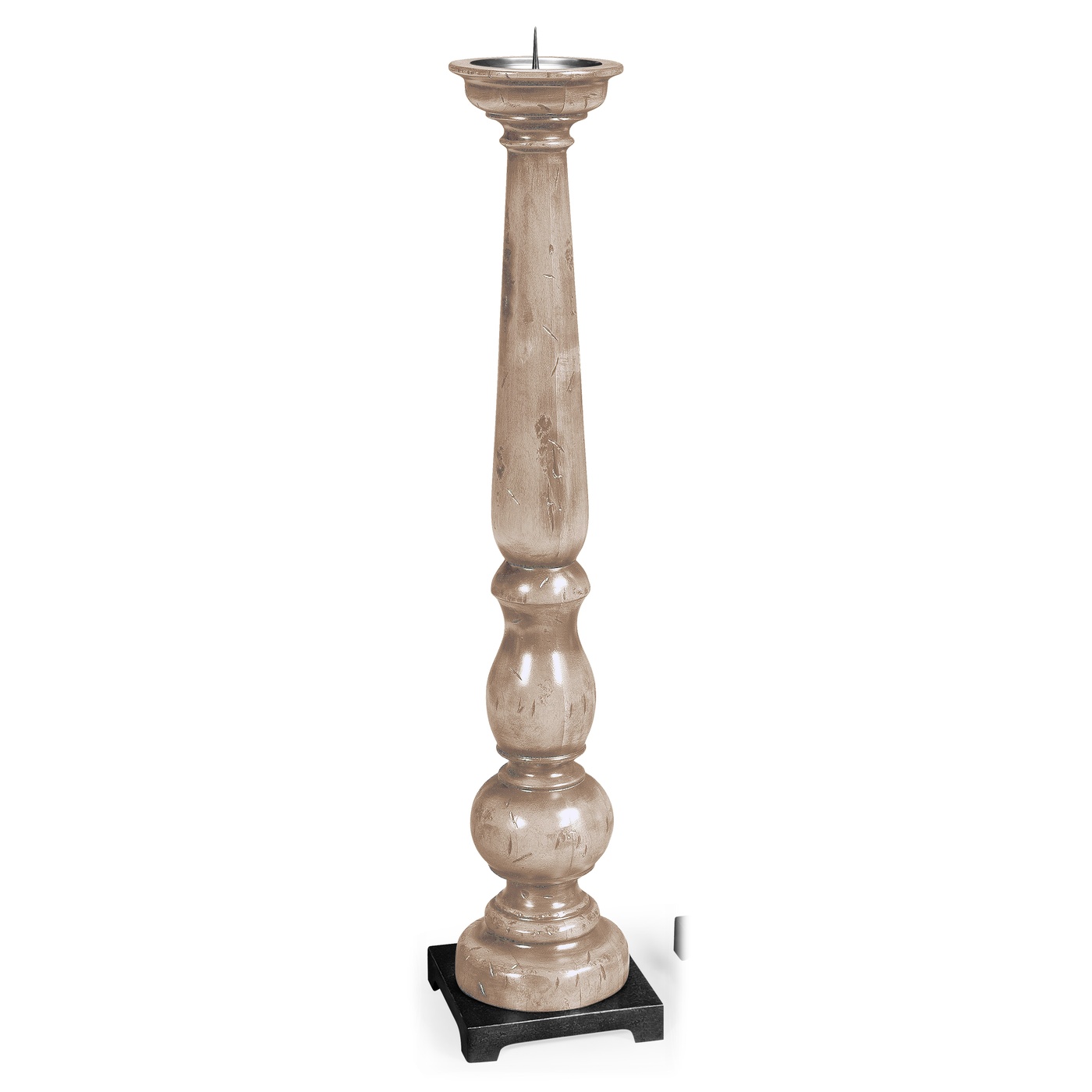 Pair of Tall Candlesticks in Limed Acacia