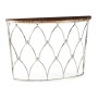 Feather Inlay Demilune Console Table