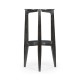Architectural Round Black Leather & Black Mocha Oak End Table with Glass Top
