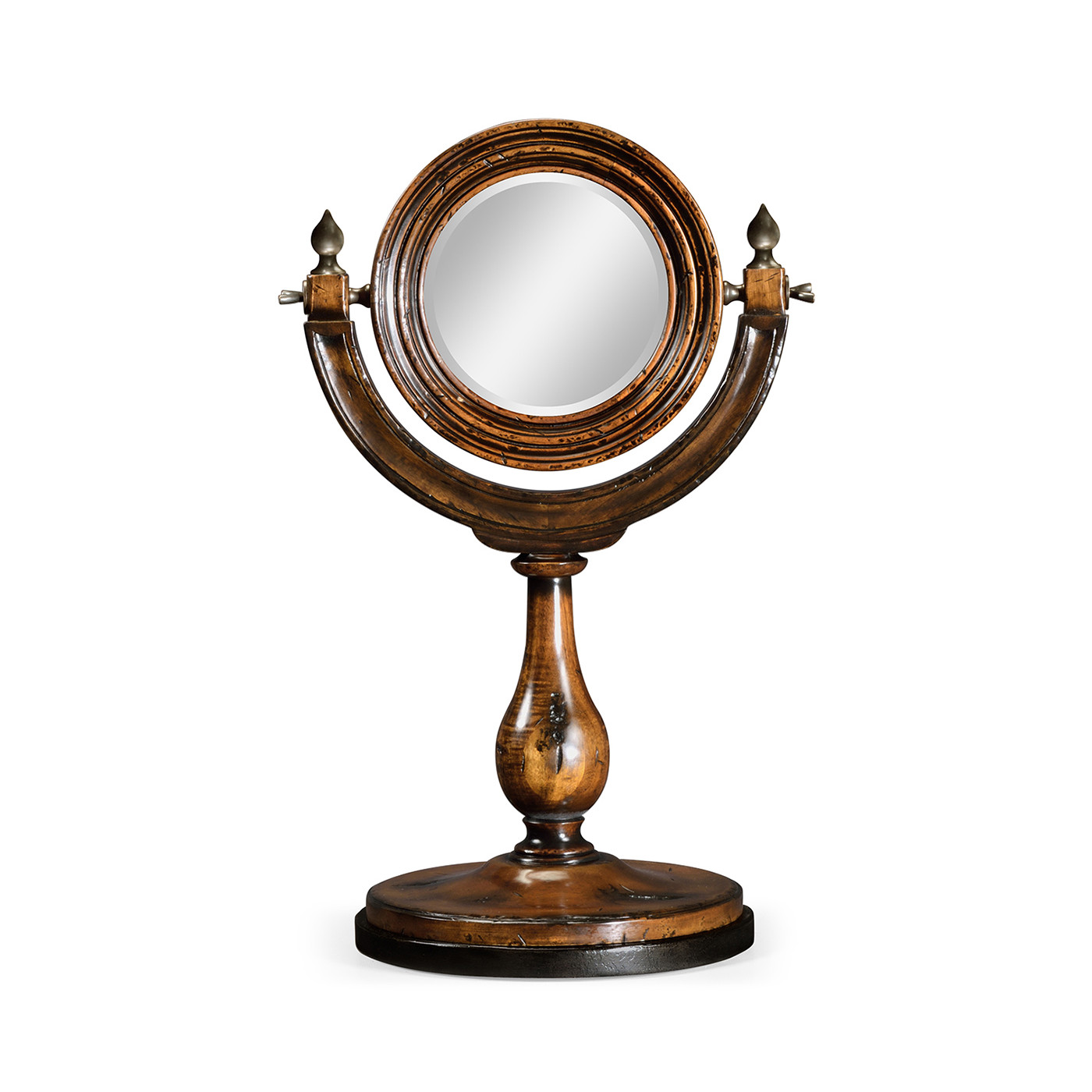 Small rotating mirror in Rustic Walnut