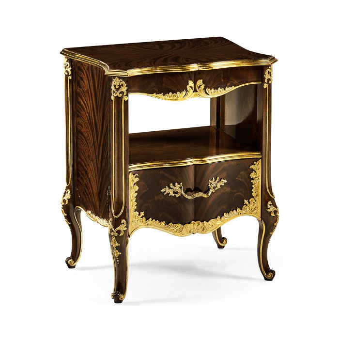 Mahogany & Gilded Nightstand