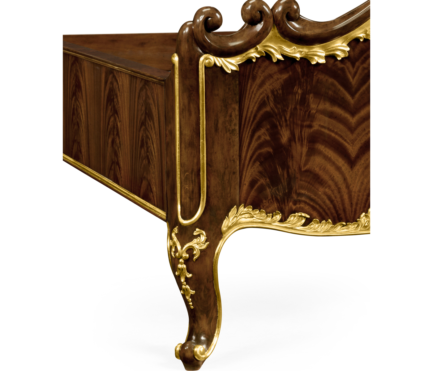 High Lustre Mahogany & Gilded Cali King Bed
