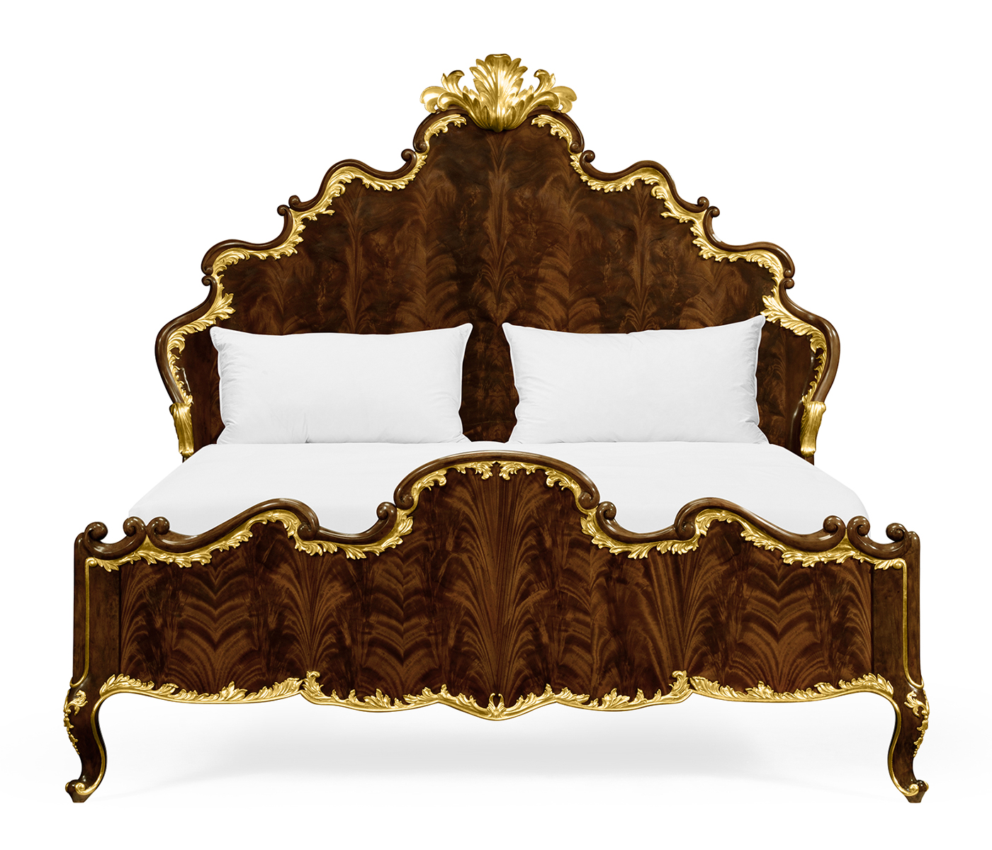High Lustre Mahogany & Gilded UK King Bed