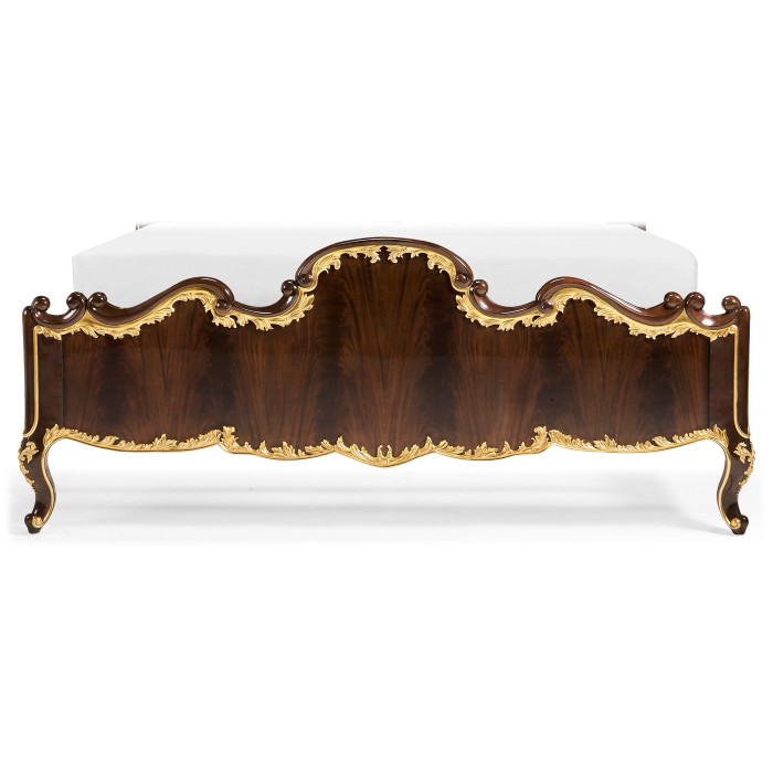 High Lustre Mahogany & Gilded UK King Bed