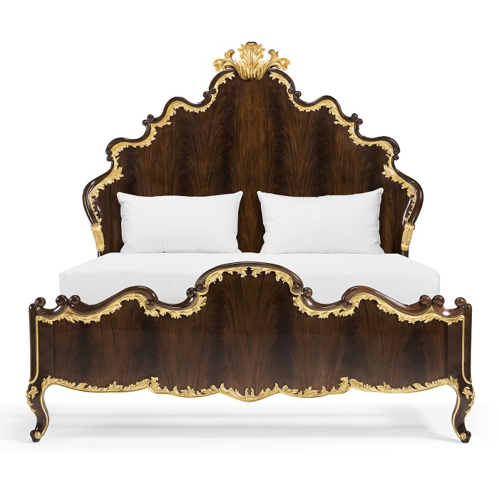 High Lustre Mahogany & Gilded US King Bed