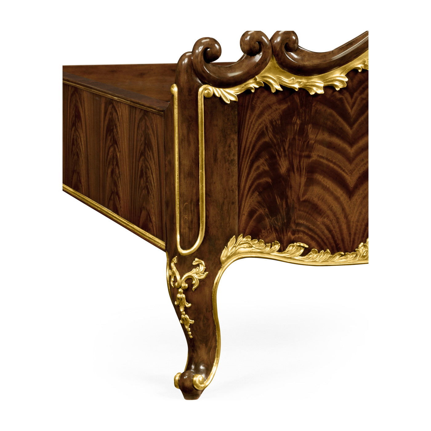 High Lustre Mahogany & Gilded US King Bed