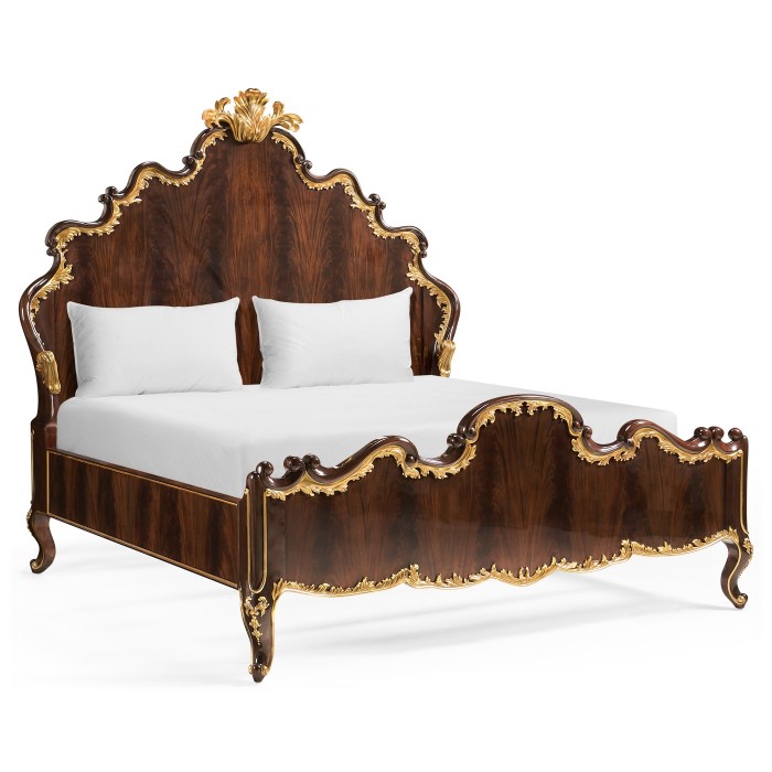 High Lustre Mahogany & Gilded US King Bed