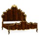 High Lustre Mahogany & Gilded US Queen Bed