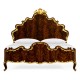 High Lustre Mahogany & Gilded US Queen Bed