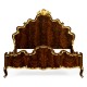 High Lustre Mahogany & Gilded US Queen Bed