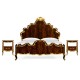 High Lustre Mahogany & Gilded US Queen Bed