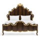High Lustre Mahogany & Gilded US Queen Bed