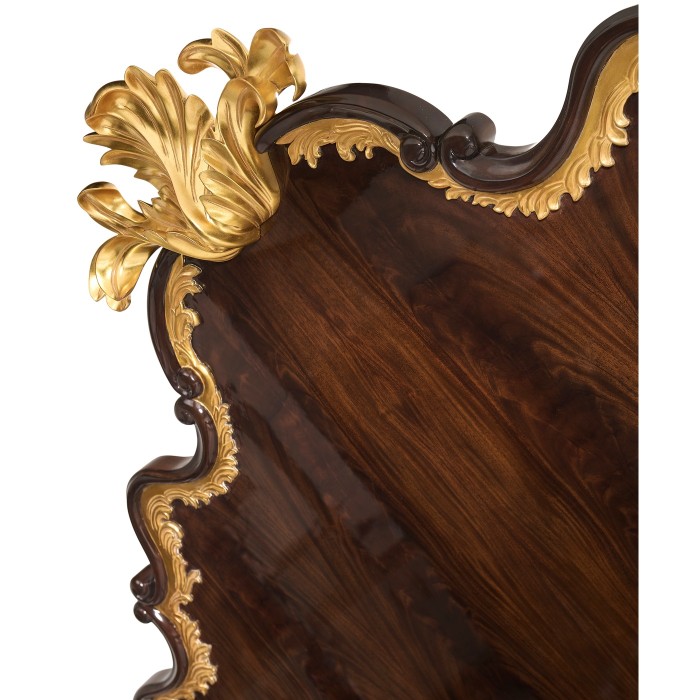 High Lustre Mahogany & Gilded US Queen Bed