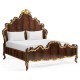 High Lustre Mahogany & Gilded US Queen Bed