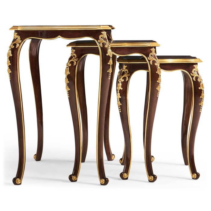 Nesting tables with gilt carved detailling