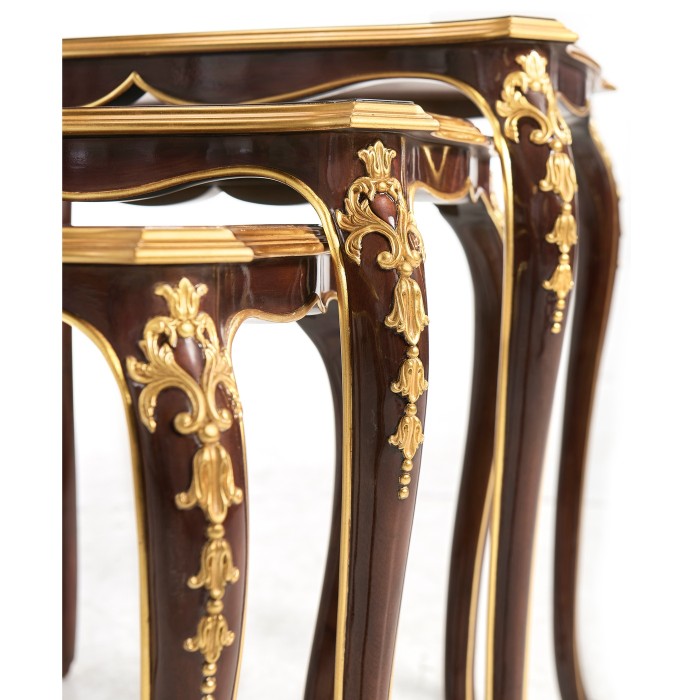 Nesting tables with gilt carved detailling