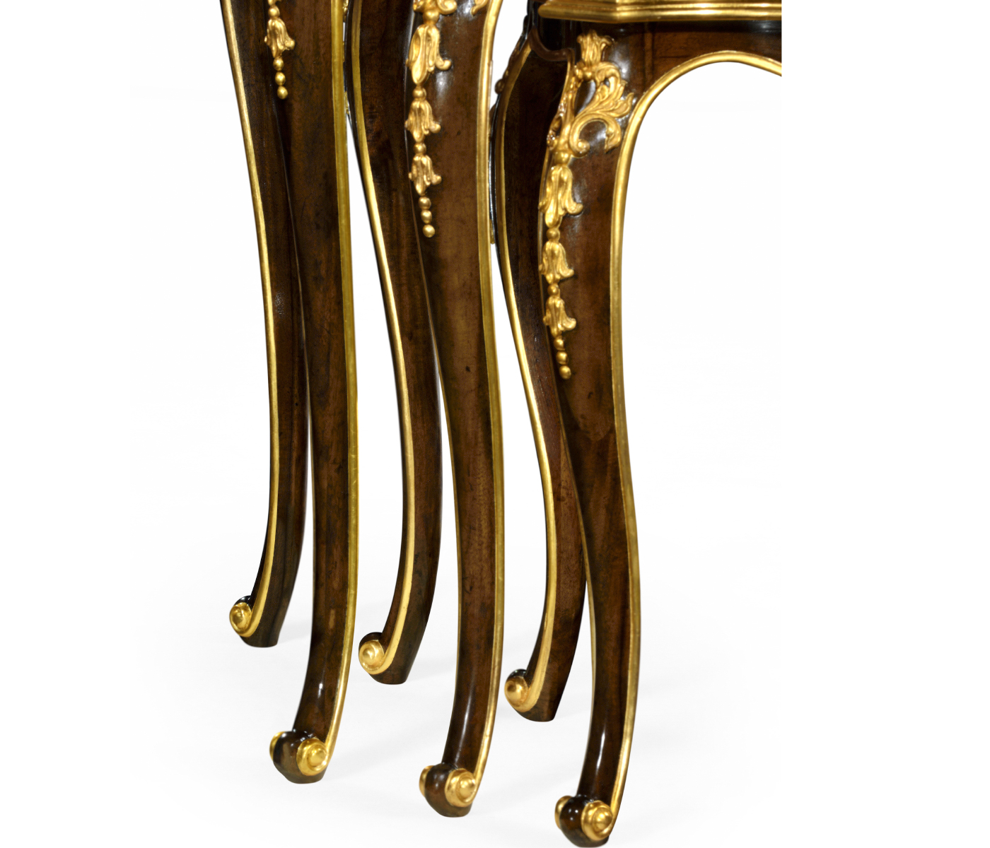 Nesting tables with gilt carved detailling