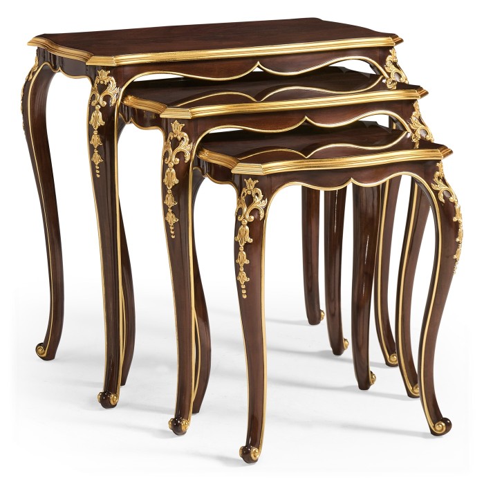 Nesting tables with gilt carved detailling