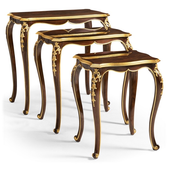 Nesting tables with gilt carved detailling
