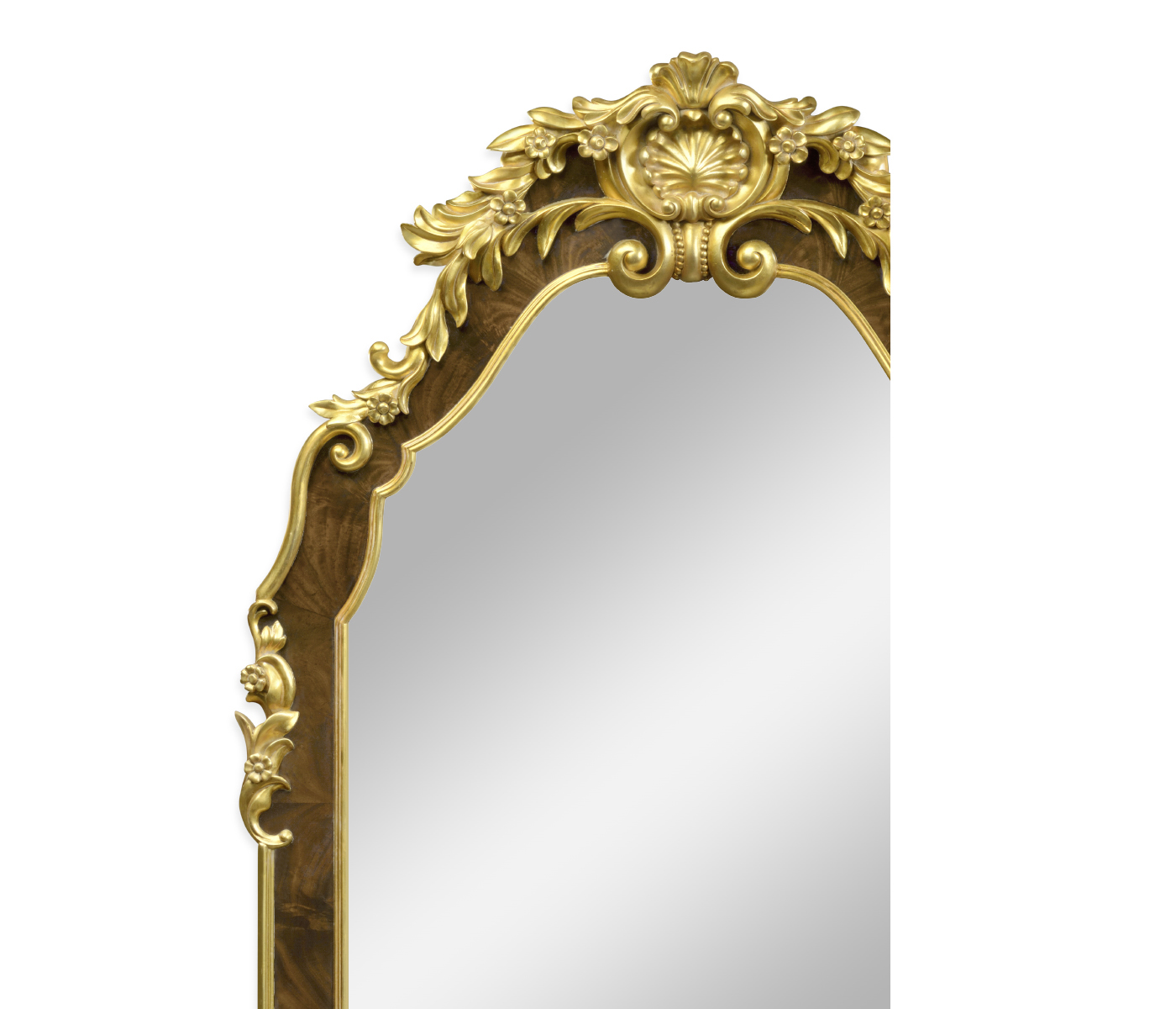 Standing mirror with gilt carved detailling
