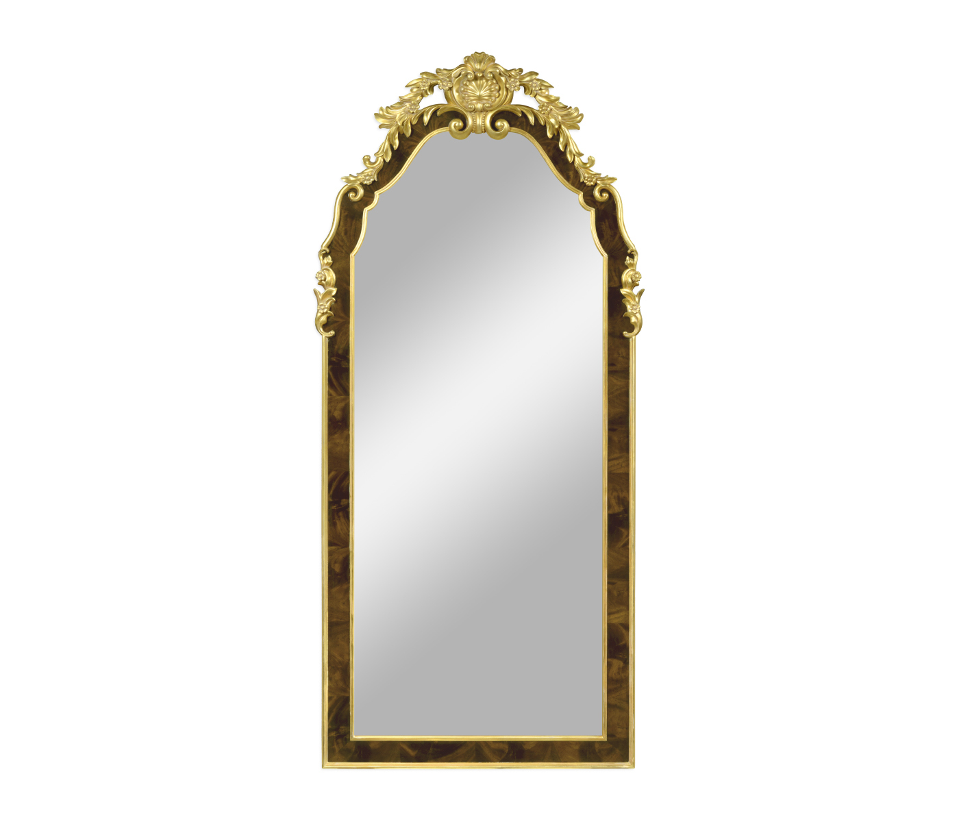 Standing mirror with gilt carved detailling