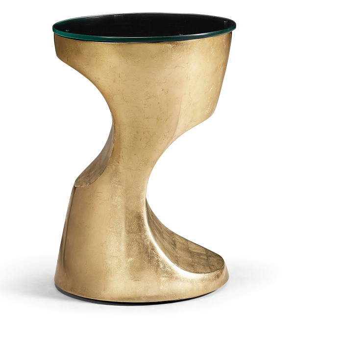 Metallic Bronze Round Cut-Out Lamp Table
