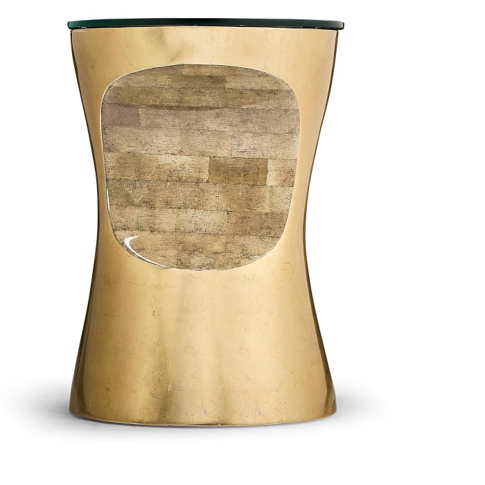 Metallic Bronze Round Cut-Out Lamp Table