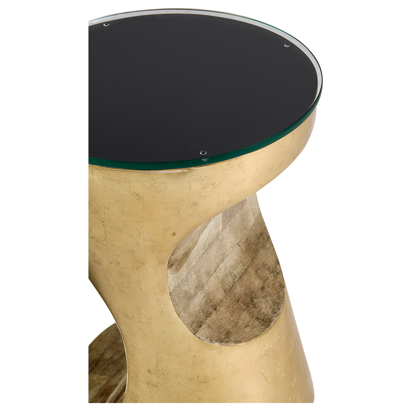 Metallic Bronze Round Cut-Out Lamp Table