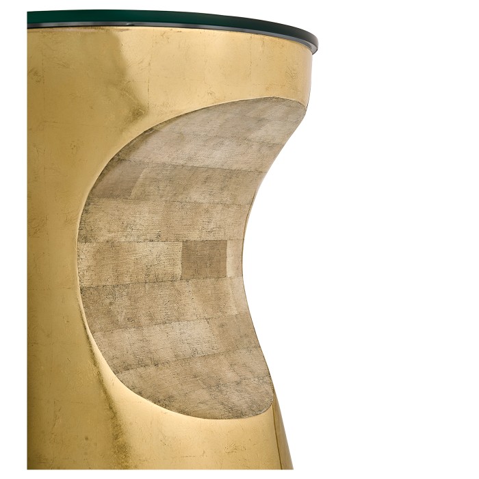 Metallic Bronze Round Cut-Out Lamp Table