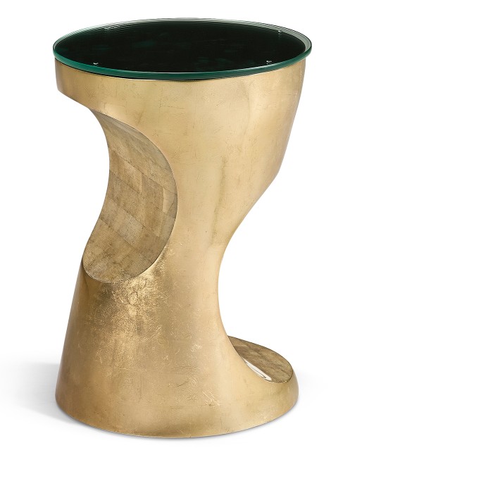 Metallic Bronze Round Cut-Out Lamp Table