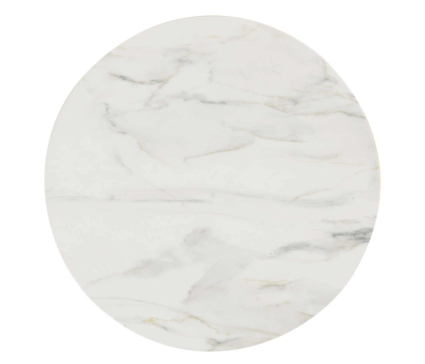 Round Faux White & Grey Marble Cut-Out Lamp Table