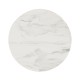 Round Faux White & Grey Marble Cut-Out Lamp Table