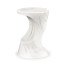 Round Faux White & Grey Marble Cut-Out Lamp Table