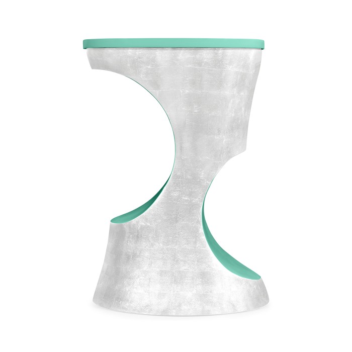 Indochine Silver Round Cut-Out Lamp Table