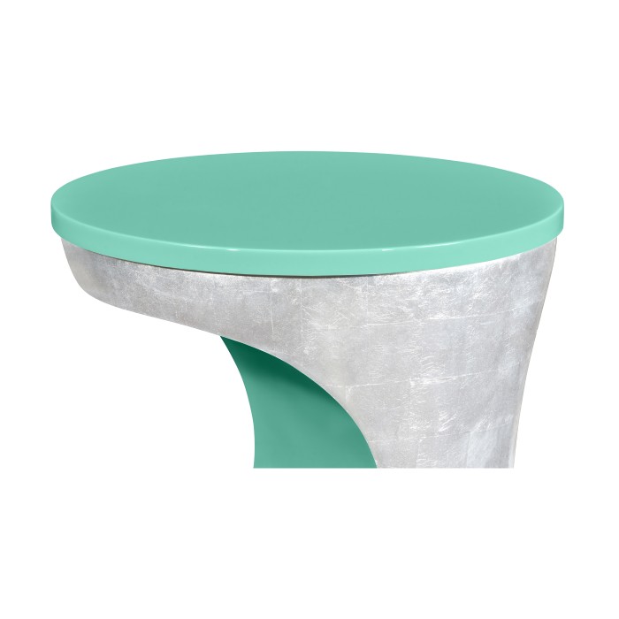 Indochine Silver Round Cut-Out Lamp Table