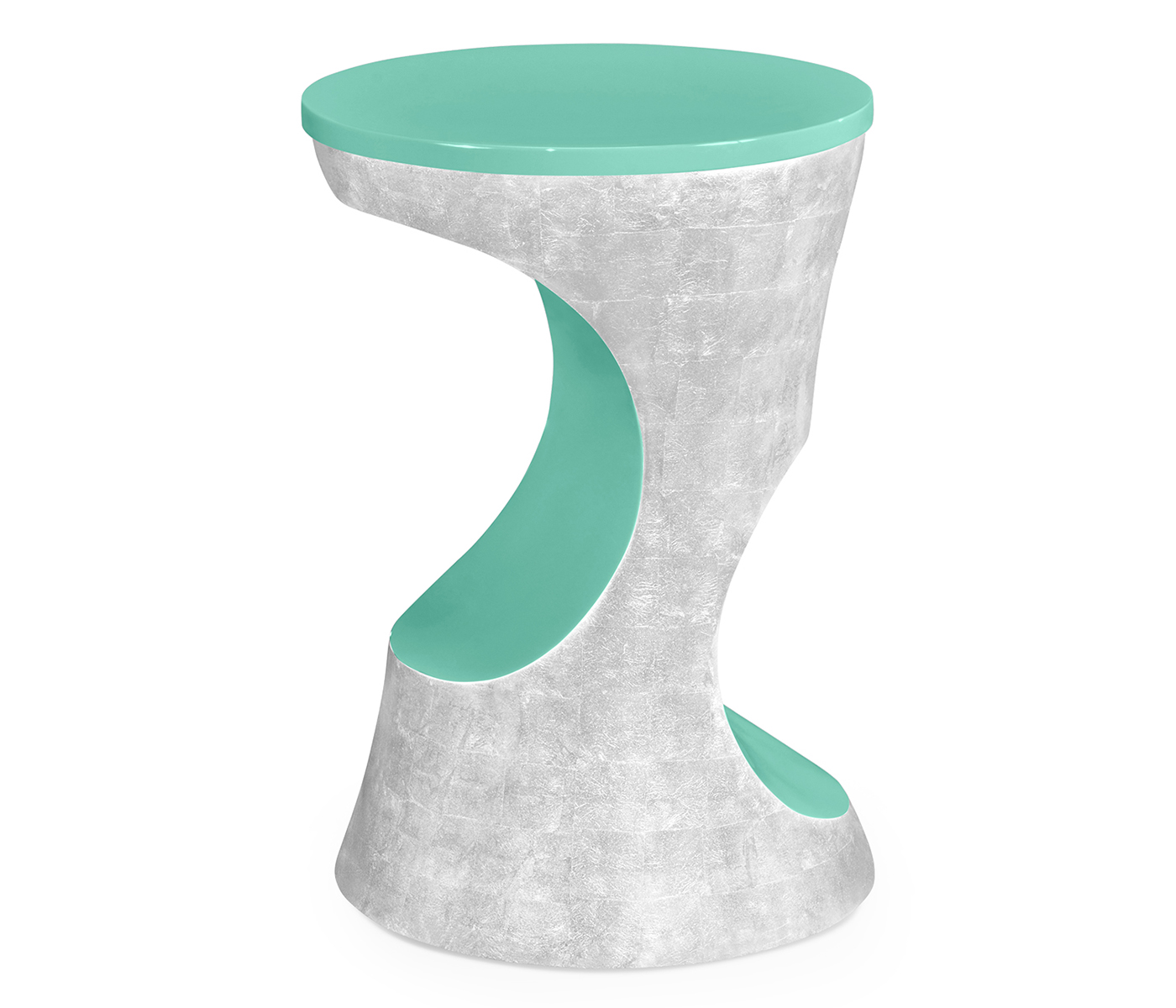 Indochine Silver Round Cut-Out Lamp Table