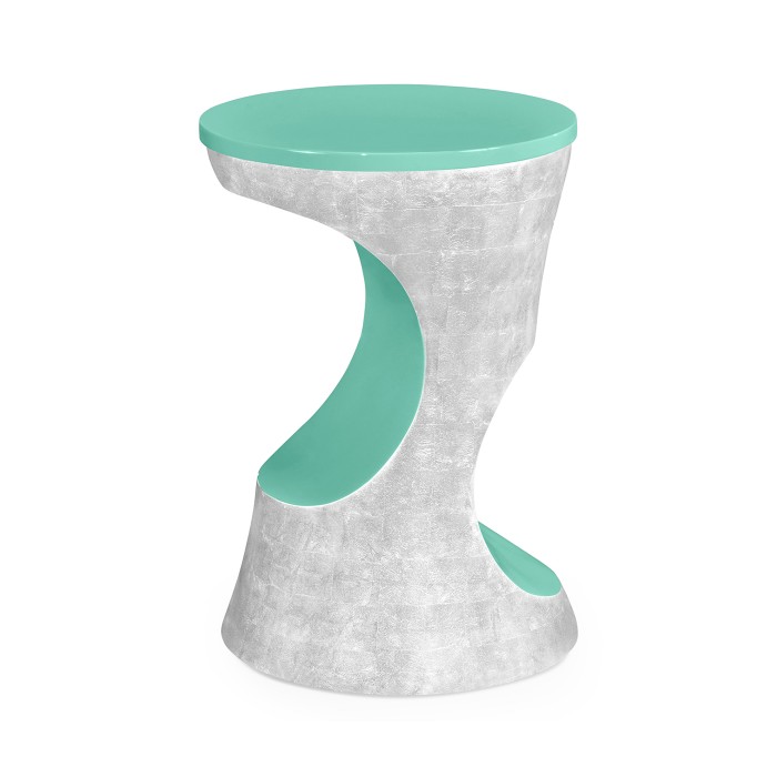 Indochine Silver Round Cut-Out Lamp Table