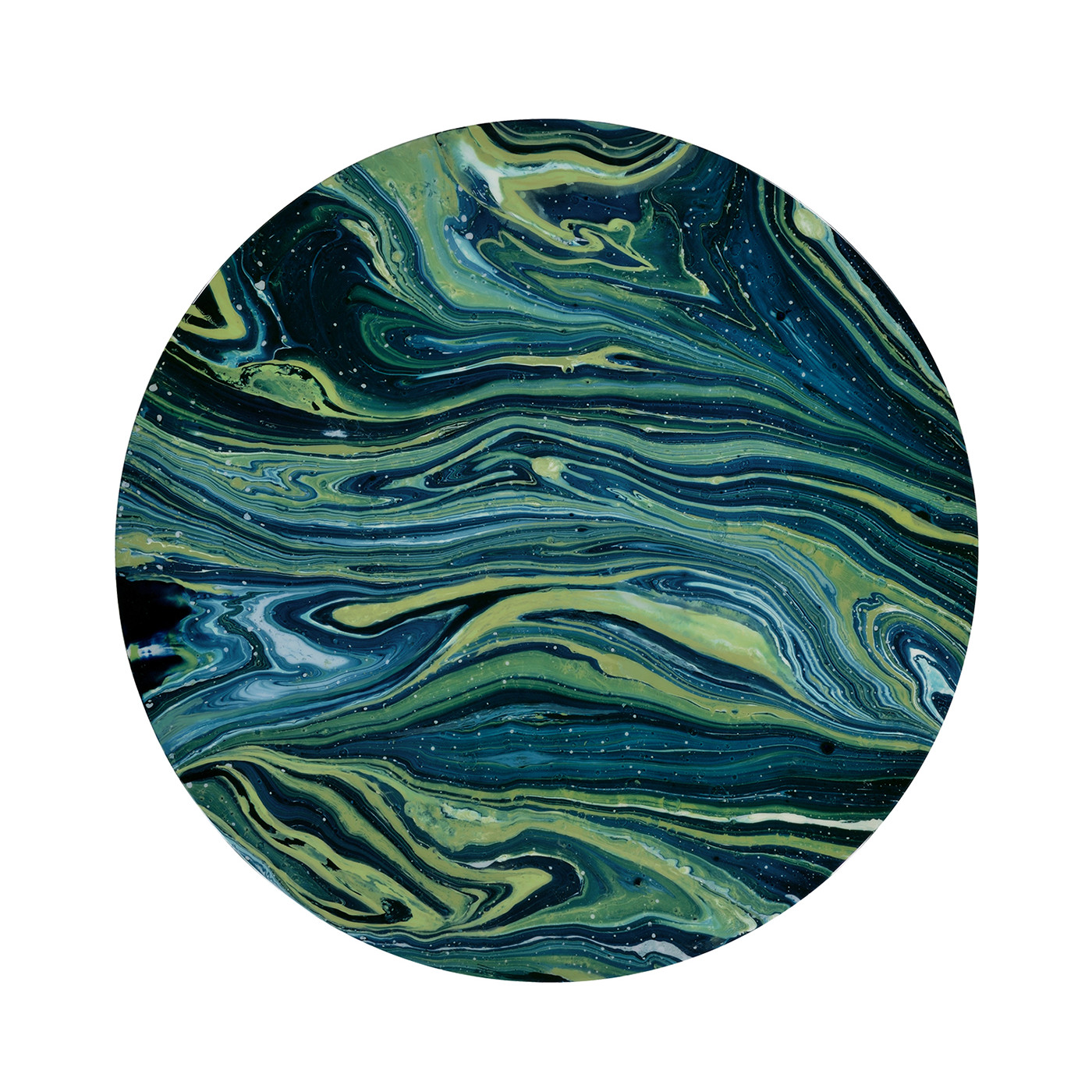 Teal Round Cut-Out Lamp Table