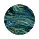 Teal Round Cut-Out Lamp Table