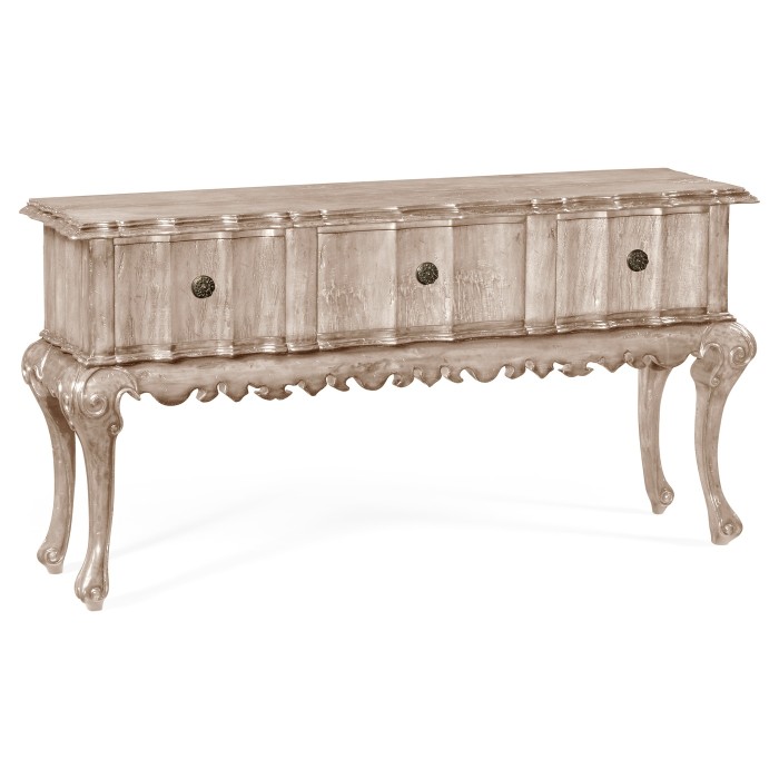 Rectangular Console Table in Limed Acacia with Drawers
